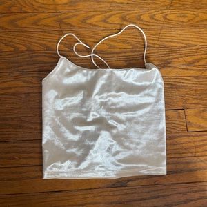 Cream/white velvet crop top!